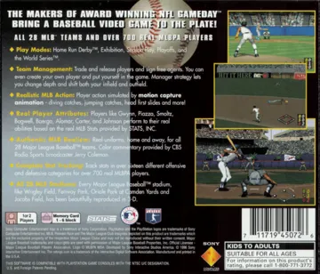 MLB Pennant Race (US) box cover back